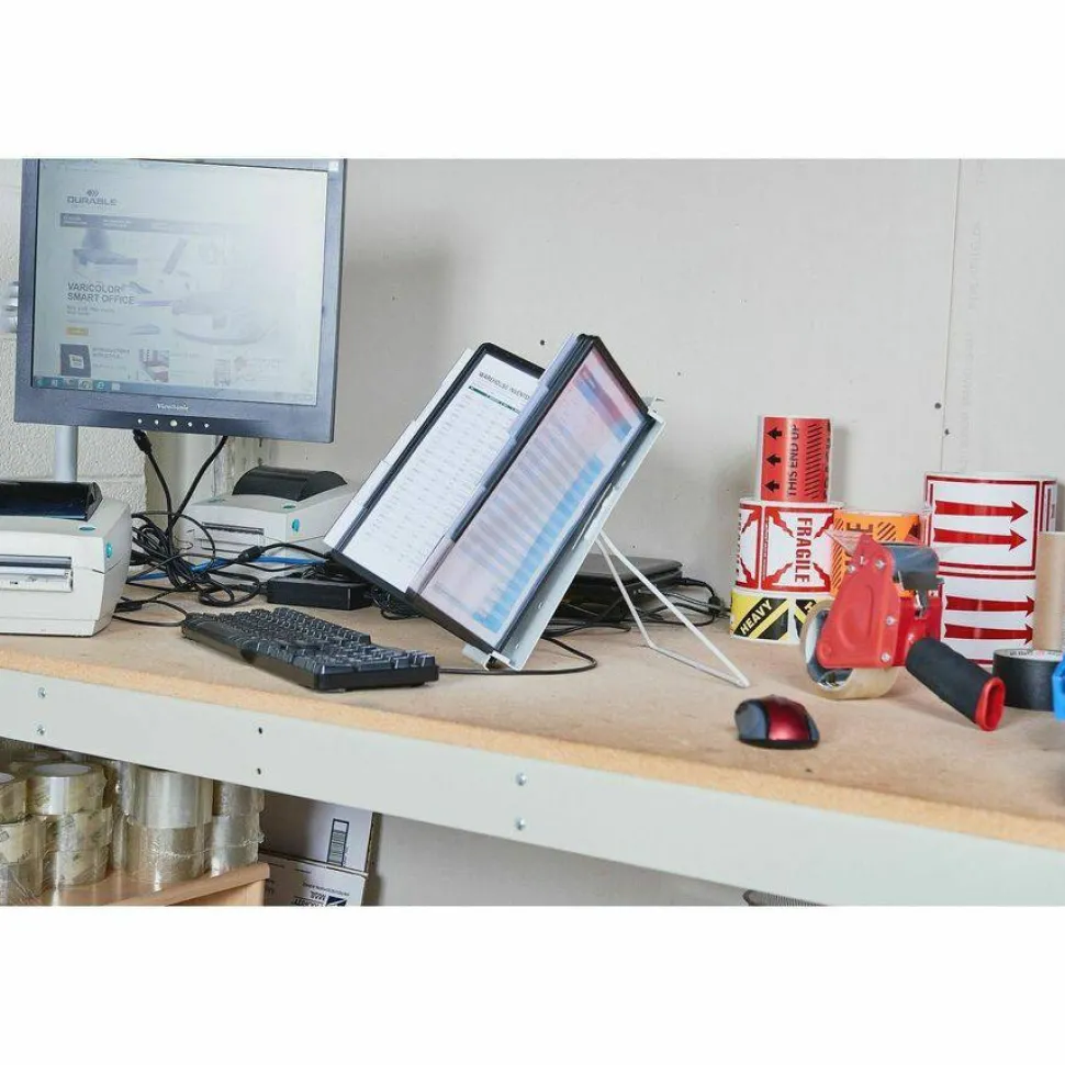 Durable InstaView 10-Section Desktop Reference System, Black