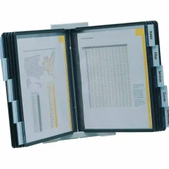Durable InstaView 10-Section Desktop Reference System, Black