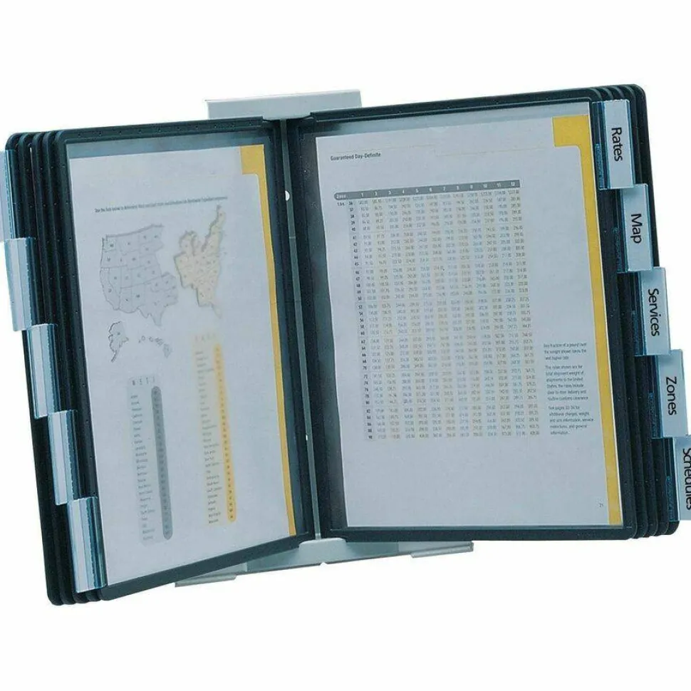 Durable InstaView 10-Section Desktop Reference System, Black