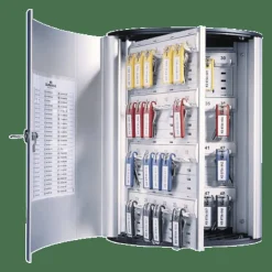 Durable 72-Key Locking Tag-Style Aluminum Key Tag Cabinet, 15 3/4