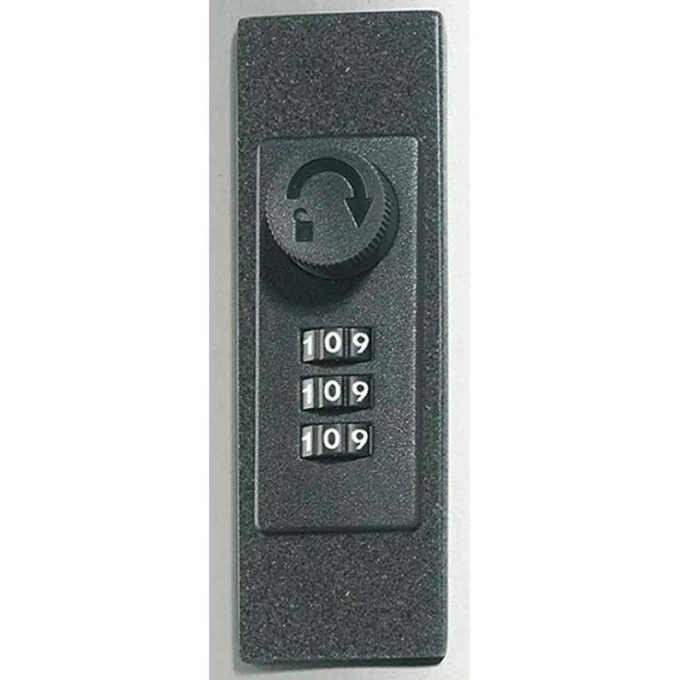 Durable 36-Key Locking Tag-Style Aluminum Key Cabinet, 11" x 11 3/4" x 4 5/8", Silver