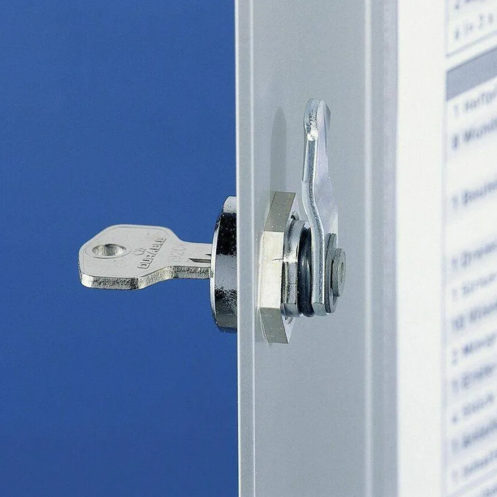 Durable 36-Key Locking Tag-Style Aluminum Key Tag Cabinet, 11" x 11 3/4" x 4 5/8", Silver