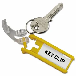 Durable Label Window Key Tags, Black, Pack Of 6