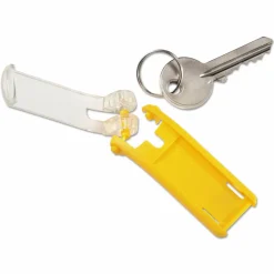 Durable Label Window Key Tags, Black, Pack Of 6