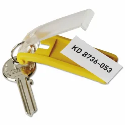 Durable Label Window Key Tags, Black, Pack Of 6