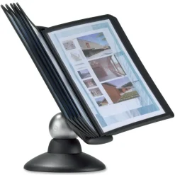 Durable SHERPA Motion Desk Reference System, 10 Panels, Black Borders