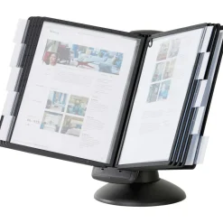 Durable SHERPA Motion Desk Reference System, 10 Panels, Black Borders