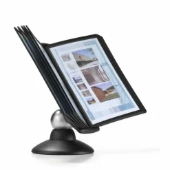Durable SHERPA Motion Desk Reference System, 10 Panels, Black Borders