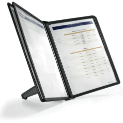 Durable SHERPA SoHo Document Holder, 10 Panels, 13.5 x 3 x 10.38, Black Borders