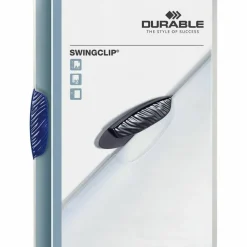 DURABLE SWINGCLIP - Clip file - for 10.98 in x 8.5 in - capacity: 30 sheets - clear with dark blue clip (pack of 25)