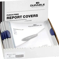 DURABLE SWINGCLIP - Clip file - for 10.98 in x 8.5 in - capacity: 30 sheets - clear with dark blue clip (pack of 25)