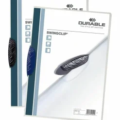 DURABLE SWINGCLIP - Clip file - for 10.98 in x 8.5 in - capacity: 30 sheets - clear with dark blue clip (pack of 25)