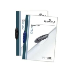 DURABLE SWINGCLIP - Clip file - for 10.98 in x 8.5 in - capacity: 30 sheets - clear with dark blue clip (pack of 25)