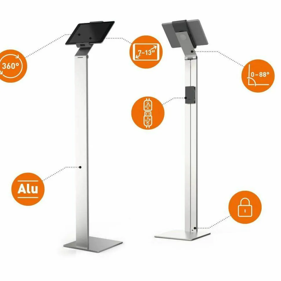 DURABLE TABLET HOLDER Floor Stand - Stands up to 47.5 Inches Tall ( - 893223