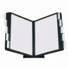 Durable VARIO Document Holder, 10 Panels 15.5 x 6.5 x 10.75, Black Borders