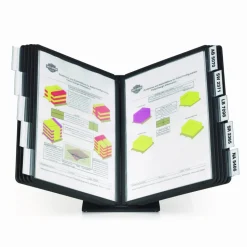 Durable VARIO Document Holder, 10 Panels 15.5 x 6.5 x 10.75, Black Borders