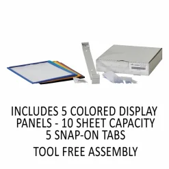 Durable VARIO Wall Reference System, 5 Panels, Letter, Asst. Borders and Panels