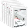 Durable View 3-Ring Binder, 1" Round Rings, White, Pack Of 6