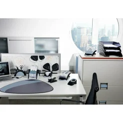 Durable VISIFIX Desk Business Card File, Holds 200 2.88 x 4.13 Cards, 5 x 9.31 x 3.56, Plastic, Graphite/Black