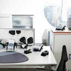 Durable VISIFIX Desk Business Card File, Holds 200 2.88 x 4.13 Cards, 5 x 9.31 x 3.56, Plastic, Graphite/Black