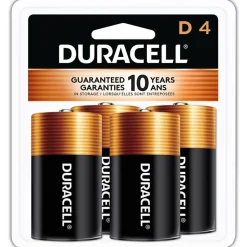 Duracell Coppertop D Alkaline Batteries, Pack of 4