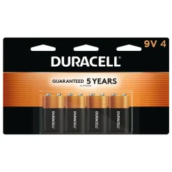Duracell Coppertop 9V Alkaline Batteries, Pack of 4, MN16B4DW