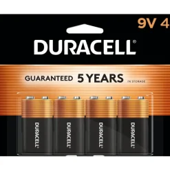 Duracell Coppertop 9V Alkaline Batteries, Pack of 4, MN16RT4Z