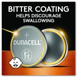 Duracell Lithium Coin Batteries With Bitterant, 2016, 2/Pack