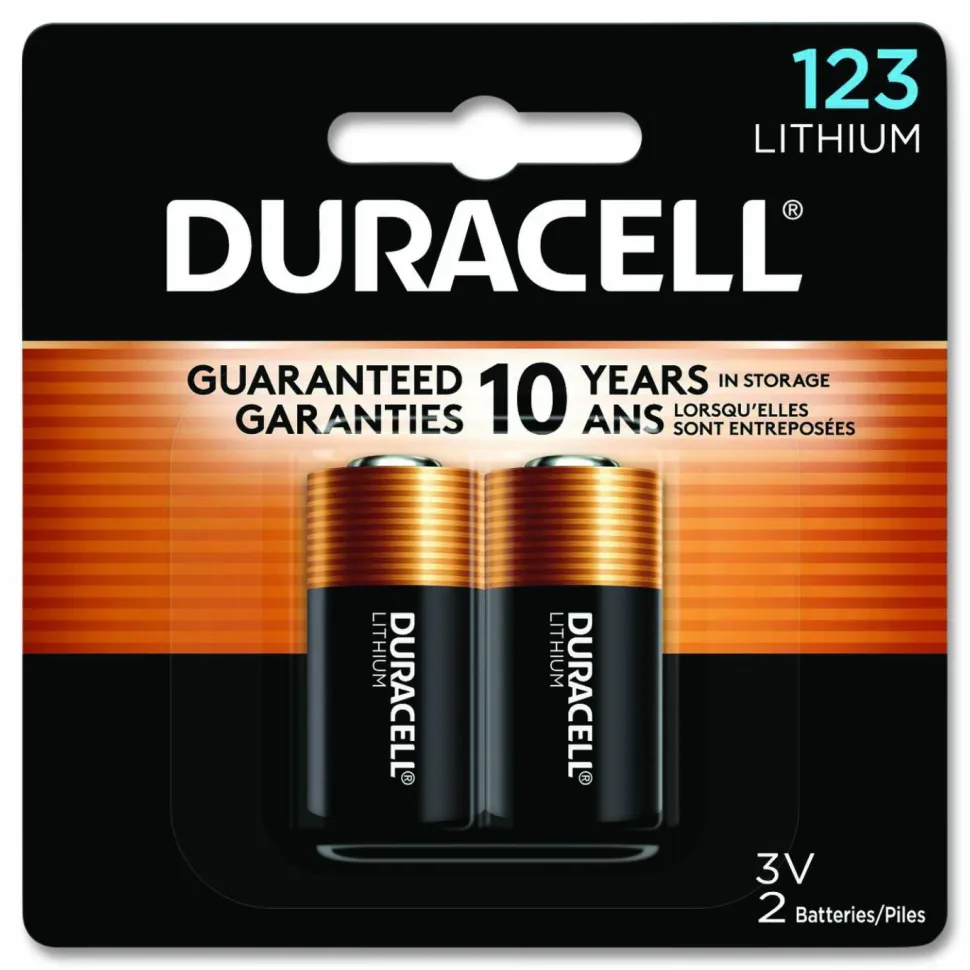 Duracell Specialty High-Power Lithium Battery, 123, 3V, 2/Pack
