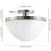 Durant 12.62" Wide Semi Flush Mount with Glass Shade in Polished Nickel/White Milk