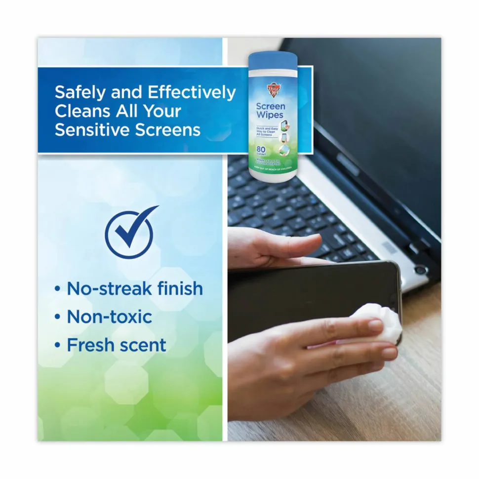 Dust Off Antistatic Monitor Wipes, Pack Of 80