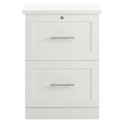17"D Vertical 2-Drawer File Cabinet, White