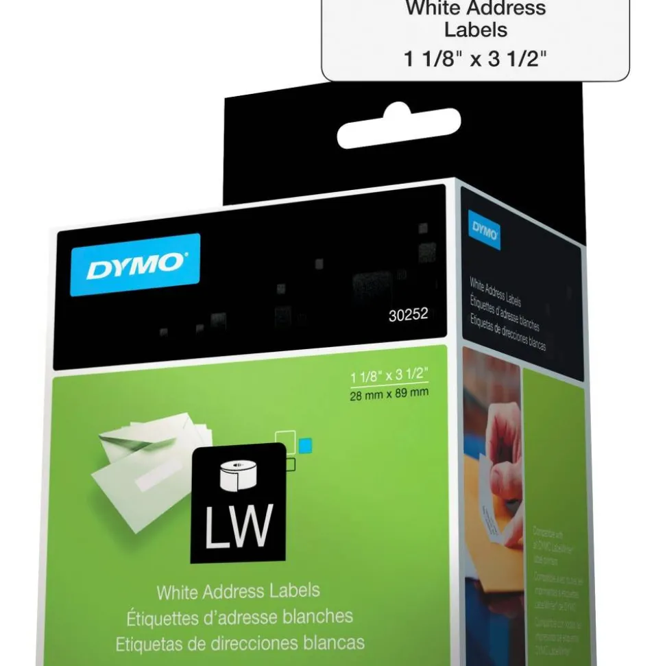 DYMO LabelWriter Address Labels, 1.12" x 3.5", White, 350 Labels/Roll, 2 Rolls/Pack