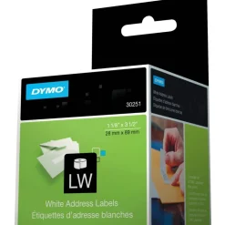 DYMO LabelWriter Address Labels, 1.12" x 3.5", White, 130 Labels/Roll, 2 Rolls/Pack