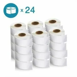 DYMO LabelWriter Address Labels, 1-1/8"H x 3-1/2"W, Rectangle, White, 350 Labels Per Roll, Pack Of 24 Rolls