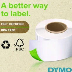 DYMO LabelWriter Address Labels, 1.25'' x 2.25'', White, 1,000 Labels/Roll