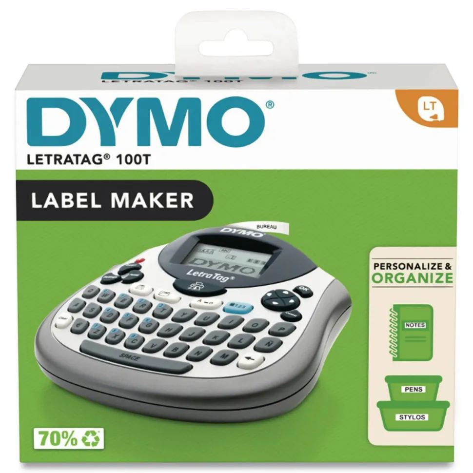 DYMO LetraTag 100T Label Maker, 2 Lines, 6.7 x 2.8 x 5.7