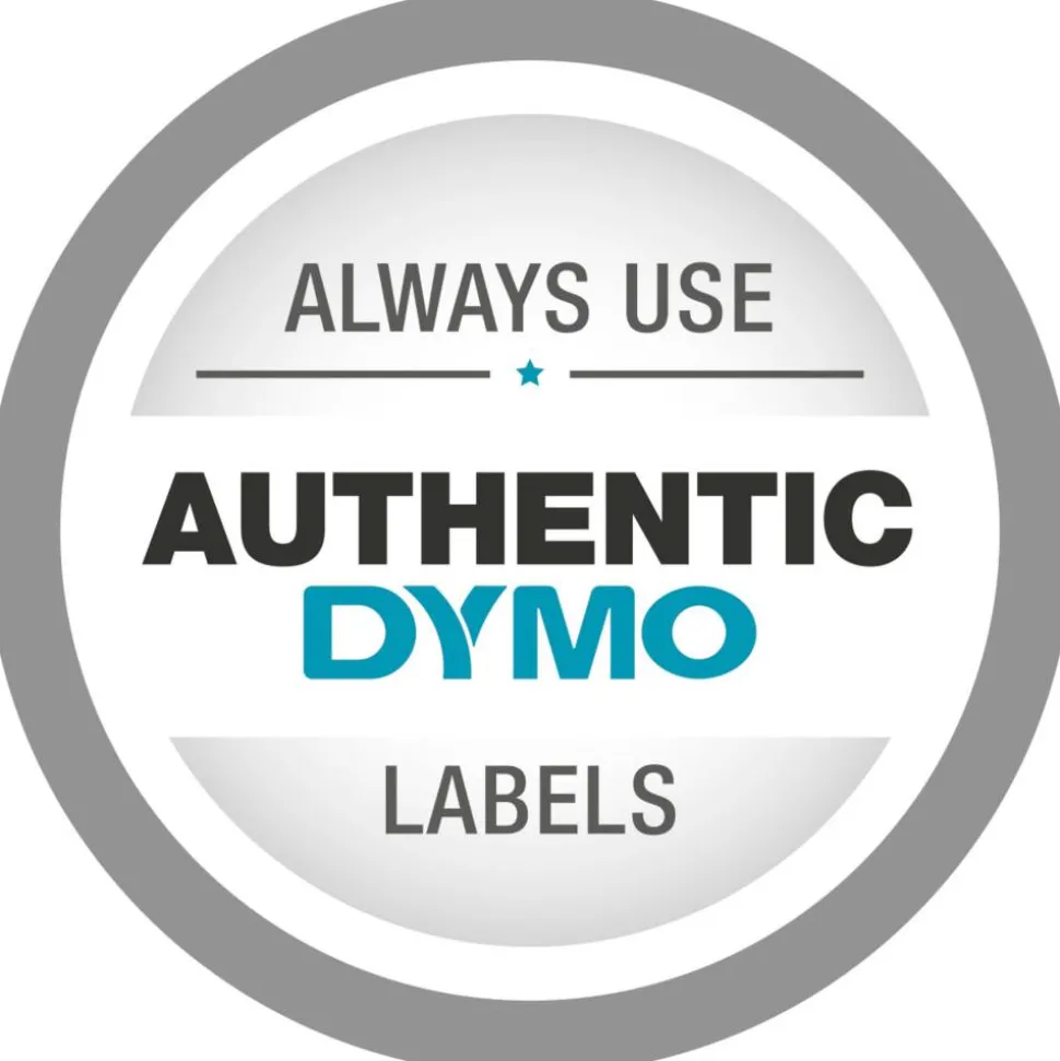 DYMO LT 10697 Black-On-White Tape, 0.5" x 13', Pack Of 2