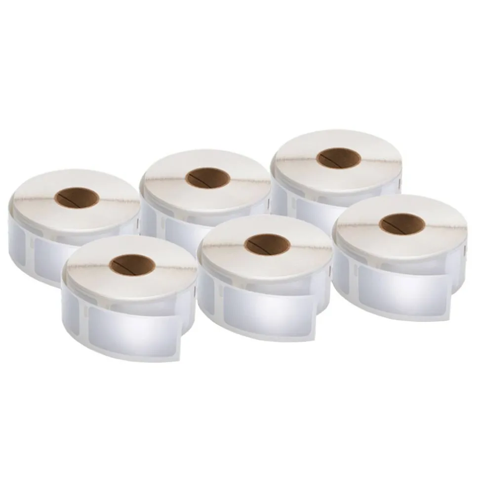 DYMO Multipurpose Labels For LabelWriter Label Printers, 1" x 2 1/8", White, 500 Labels Per Roll, Pack Of 6 Rolls