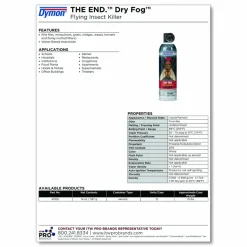 Dymon THE END. Dry Fog Flying Insect Killer, 14 oz Aerosol Spray, 12/Carton