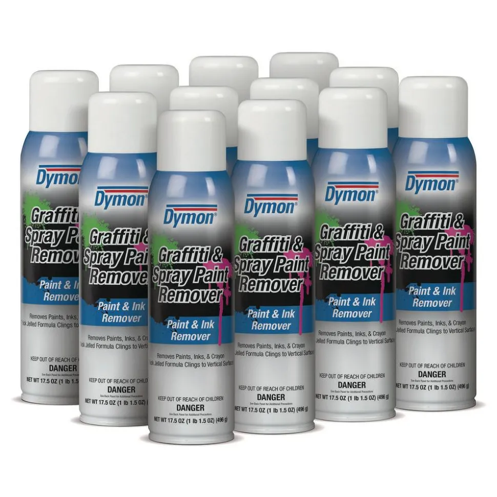 Dymon Graffiti/Paint Remover, Jelled Formula, 17.5 oz Aerosol Spray, Carton of 12
