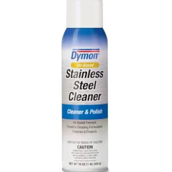 Dymon Oil-based Stainless Steel Cleaner - Aerosol - 16 fl oz (0.5 quart) - Neutral Scent - 12 / Carton - White