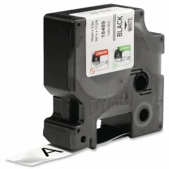 DYMO Rhino 18489 Black-On-White Tape, 0.75