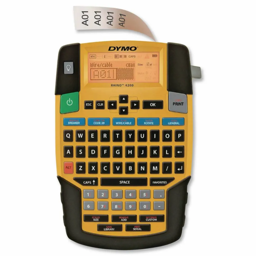 Dymo Rhino 4200 Soft Case Labelmaker Kit, Yellow/Black