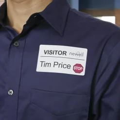 DYMO Visitor Management Time-Expiring Name Badges, Adhesive, 2.25