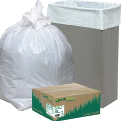 Earthsense Commercial Linear-Low-Density Recycled Tall Kitchen Bags, Open-Face, 13 gal, 24
