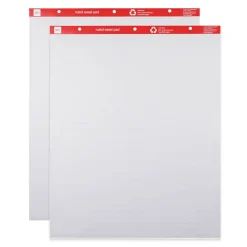 Easel Pads, 27" x 34", Ruled, 50 Sheets, 30% Recycled, White, Pack Of 2