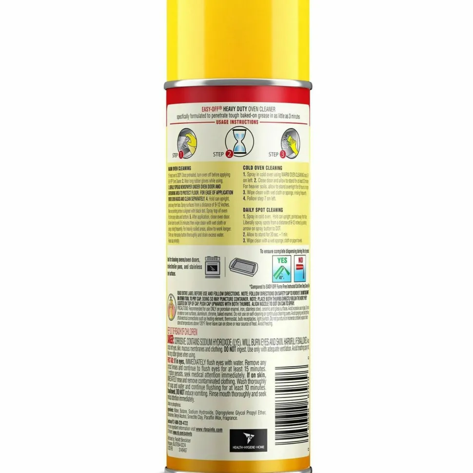 EASY-OFF Heavy Duty Oven Cleaner, Fresh Scent, Foam, 14.5 oz Aerosol Spray, 6/Carton
