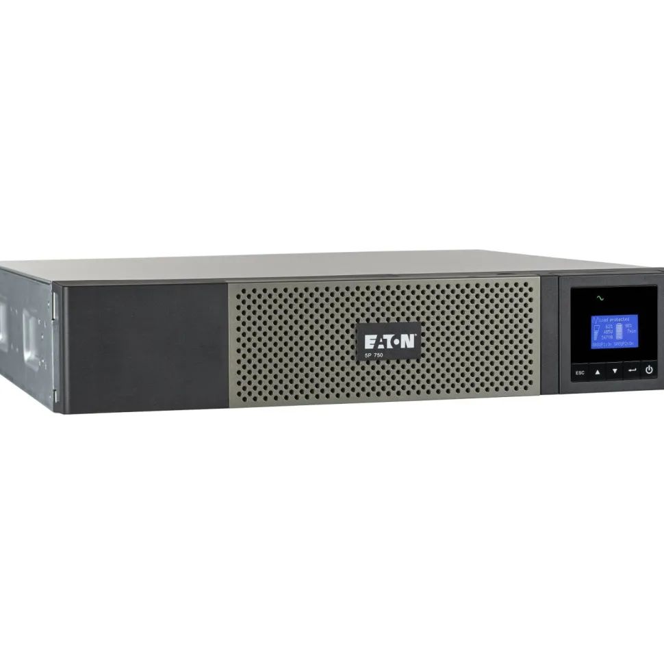 Eaton 5P UPS 750VA 600W 120V Line-Interactive UPS, 5-15P, 10x 5-15R Outlets, 16-Inch Depth, True Sine Wave, Cybersecure Network Card Option, 2U