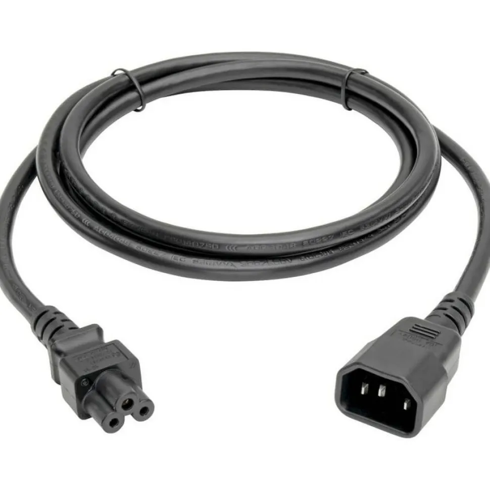 Eaton Tripp Lite Series Laptop Power Adapter Cord, C14 to C5 Adapter - 7A/125V or 2.5A/250V, 18 AWG, 6 in., Black
